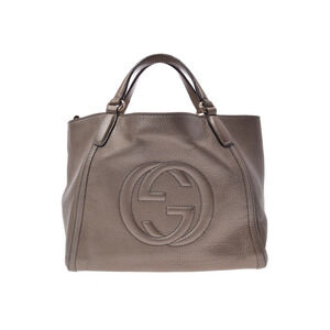 Gucci Soho Handbag Bron White Leather